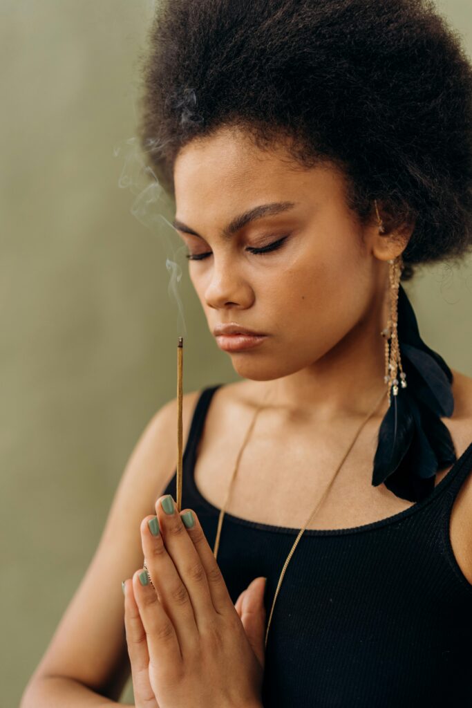 A Woman Doing Ritual